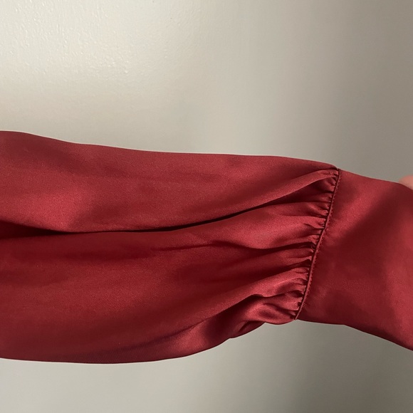 Rust Color Lane Bryant Barrister blouse, tailored yet flowy - Picture 2 of 3